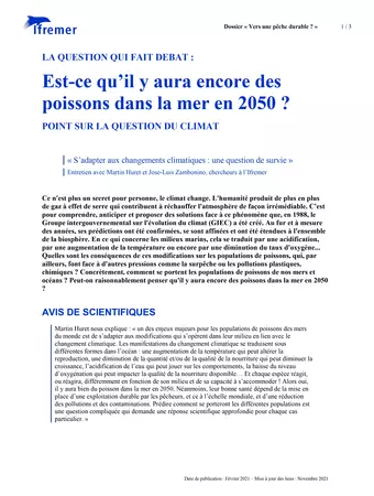 Est-ce qu’il y aura encore des poissons dans la mer en 2050 ? (Point sur la question du climat)