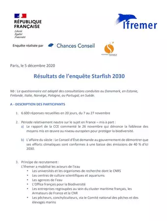 Résultats de l'enquête