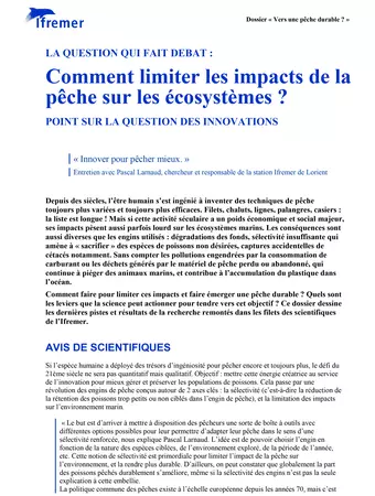 Comment limiter les impacts de la pêche sur les écosystèmes ?