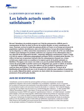 Les labels actuels sont-ils satisfaisants ?