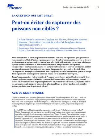 Peut-on éviter de capturer des poissons non ciblés ?