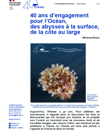 Communiqué de presse : 40 ans d’engagement pour un Océan vivant et résilient
