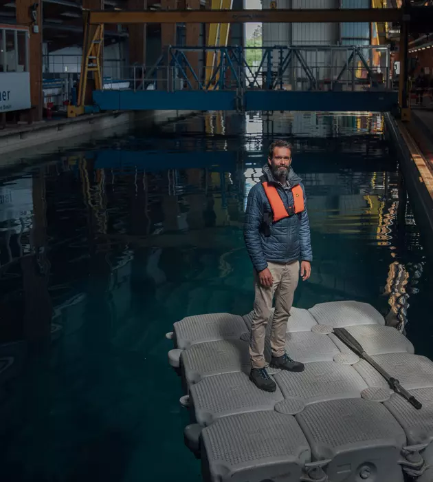 Benoît Augier, Responsable du bassin d'essai de l'Ifremer de Brest. Centre Ifremer de Brest, 2022.