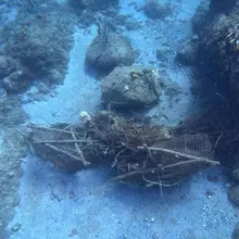 Débris de nasse à poisson perdus en mer 