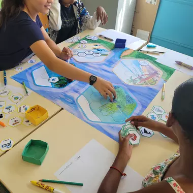 À la réunion, les élèves de CM2 de l'école plateau govaye à Saint Louis construisent leur lopin de mer.