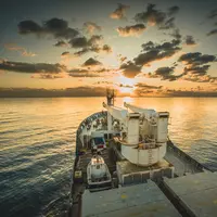 Le Marion Dufresne II au départ du port de La Réunion