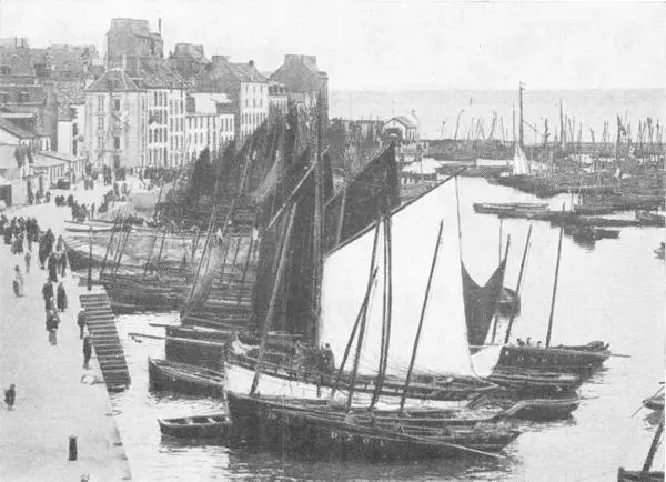 Des chaloupes sardinières dans le port du Rosmeur de Douarnenez, à la fin du XIXe siècle. La sardine a été un moteur important pour les ports comme celui-ci, et l’est toujours, dans une moindre mesure.